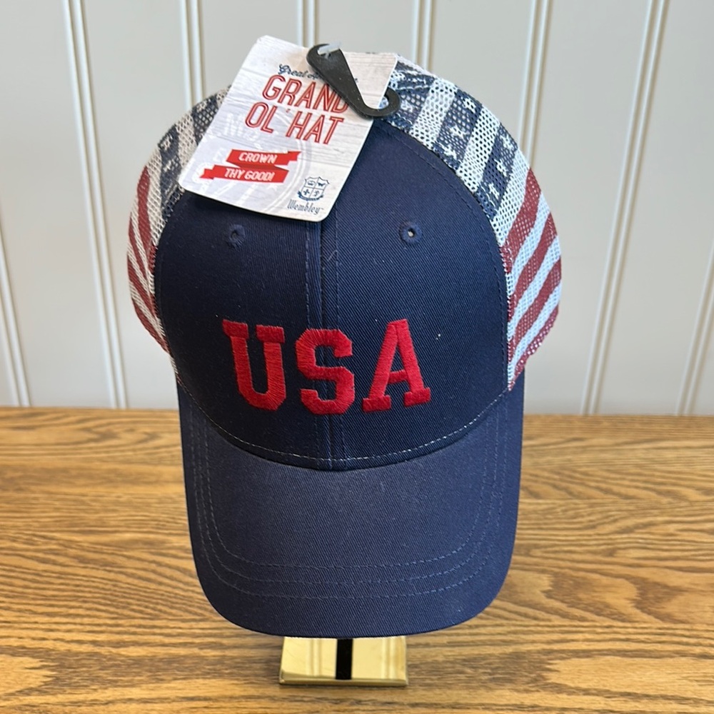 Navy USA Cap with Red Embroidery NWT